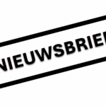 Stempel met het woord nieuwsbrief in zwarte letters